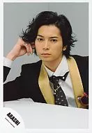 Arashi / Matsujun / Costume black. Yellow, Necktie, Sunglasses, Background grey, Troublemaker / Official Official photo