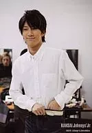 Kansai-Kansai Johnnys Jr. / Takahiro Hamada / Above-the-knee / White shirt / Logo "KANSAI Johnnys' Jr." / Official Official photo