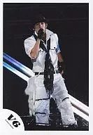 V6 / Ken Miyake / Live Photo, Whole body, Costume white, Cap black, Right Hand Microphone / Official Official photo