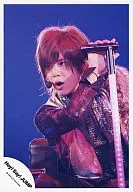 Ryosuke Yamada / Live Photo / Upper Body / Black Costume, Microphone Stand, Left Eye View, Earphone-Microphone, Background Blue / Official Official photo