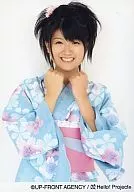 Berryz Kobo / Chinami Tokunaga / Upper Body / Costume Kimono Light Blue / Belt Pink / Both Hands Rock / Official Official photo