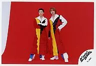 KinKi Kids / Koichi Domoto, Tsuyoshi Domoto / Horizontal / Colorful Costume / Red Background / Official Official photo