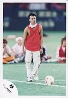 Kinki Kids / Tsuyoshi Domoto / Red Tank Top / Towel on Neck / Soccer ball / Person on Background / Official Official photo