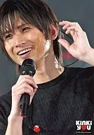 KinKi Kids / Koichi Domoto / "KinKi you" with bust up, black costume, right hand microphone, left hand face front, no frame and logo / Kinki Kids Emergency Nationwide Tour KinKi you Concert.