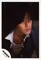 Jin Akanishi / Bust up / Jacket black / Eyeline right / lower left "JIN AKANISHI" logo / Official Official photo