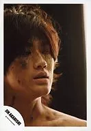 Jin Akanishi / Face up / Sand around eyes / Eyes right / Lower left "JIN AKANISHI" logo / Official Official photo