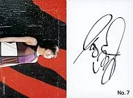No. 7 : Ryoko Hirosue / Horizontal type / Upper body / Background red / black wall / Back side print sign / Official bromide
