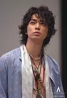 Arashi / Matsujun / Bust up / Shirt blue / Upper left eye / Background grey / "ARASHI AROUND ASIA 2008" / Official Official photo