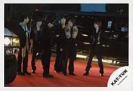 KAT TUN / 6 people / horizontal, whole body, costume black, red carpet, background car / official Official photo