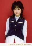 Berryz Kobo / Maasa Sudo / Upper Body / Vest Dark Blue / Uniform / Shirt White / Background Red / Official Official photo