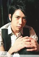 Arashi / Kazuya Ninomiya / Upper Body / Shirt White / Vest Black / Both Hands Set / Background Black / Johnny's Web