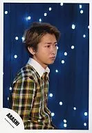 Arashi / Satoshi Ohno / Hip-Up, Side-Facing, Costume Check, White Collar, Blue Background, White Illumination / Official Official photo