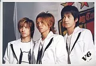 V6 / Miyake, Morita, Okada / Horizontal, Bust up, Costume white, Eye-point left / Official Official photo