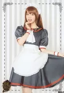 Kaya Okuno (リゼッタ) / Above the Knee / Costume Gray / White / Red / Right Hand Jaw / Left Hand Skirt w / Hem / Background White / Gray / Striped Pattern / Stage 「 Stray Sheep Paradise 」 Bromide Set