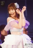 Tomiyoshi Asuka / Live Photo / Above the Knee / Costume Cyan / Purple / Both Hands Bent / Body Facing Right / Mouth Open / Eye Left / HKT48R24 "Hakata Refresh" Random Official photo 2019.3.25
