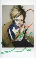 ☆Black Gene For the Next Scene/Sala/带亲笔签名・膝上・服装青・白色・COSPLAY・坐・向右・右手・左手网球拍/生Cheki