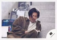 V6 / Takeshi Morita / Horizontal, Above the Knees, Seated on the Steps, Costume, Brown, White, Both Hands Book, Bent Left Foot, Below the Eyes / Single "SUPER POWERS/Right Now" MV & Jacque-shot Off Shot / Official Official photo