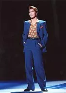 Takarazuka Revue (Star Group) / Ryoka Kazu (Bryan) / Live Photo / Above Knee / Entire Body / Costume Blue / Orange / Both Hands Pocket / left eye / Black Background / 「 Hallelujah GO! GO! 」 / 2L Size / 「 Takarazuka Revue 」 Official Official photo