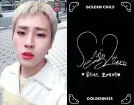 Golden Child / Sunmin / Back Black / Print Signature / CD "1 th Single GOLDENNESS" Special Photo Card