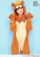 Morning Musume. / Haruka Kudo / Above-the-knee, Orange Costume, Tiger Costume, Both Hands Up, Tilted Neck, Light Blue Background, 2L Size / Morning Musume. 15th Anniversary Concert Tour 2012 Autumn ~ Colorful Tour of Character ~