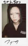 ☆ Regalia / War / With Autograph Message, Bust Up, Costume Black, Tooth Display, Face Left, Wrinkles Between Eyebrows / Live Cheki