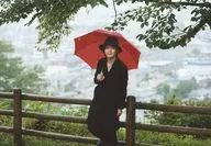 Yuki Torigoe / Horizontal Type / Above the Knee / Costume Black / Right Hand Umbrella Holder / Handrail Leaning / Outdoor / Himawari Theatre Group Online Shop Yuki Torigoe Bromide Set B