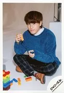 Kansai Johnnys Jr. / Koja 那伊留 / Body, Clothing Blue, Tokonose, Koza, Right Hand Toy, Background White / "Kansai Johnnys Jr. LIVE 2019 Happy 2 year! ~ This year Sekiju and Chu Year! ~" Offshot / Official Official photo