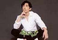 Taeju / Horizontal, Whole Body, Sitting, Right Hand, Index Finger, Mouth, Gray Background / Photo Cinema Recitation Play "The Baton of Life" Official photo
