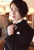 Masahiro Kawakami / upper body, costume black, tuxedo, left facing, left wrist, logo "SMART BOYS" / "Masahiro Kawakami 2019 calendar release commemorative event" L edition Bromide A