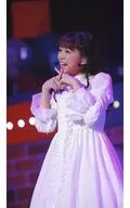 Suzuko Mimori / Live Photo / Above the Knee / Costume White / Both Hands and Index Finger Cross / Left Direction / Opening Mouth / Size (126 x 225) / 「 Mimori Suzuko Live Tour 2016 "Grand Revue" Tokyo Nippon Budokan Performance 」 Live Memory Photo