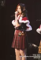 下野由贵/现场照片·膝上·服装红·白·蓝·格纹·左向/HKT48 R24稍早的圣诞节公演随机生写真2019.12.21
