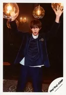 Hey! Say! JUMP / Ryosuke Yamada / Above-the-knee, Costume Navy, White, Both Hands Up, Par, Mouth Open / Single "I am / Muah Muah" MV & Jacque Photo Off Shot / Official Official photo