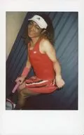 R指定 / Kaede / Whole Body (Tarumi Cut) / Costume red / Hat white / Tennis racket / Left-Hand Skirt / Left-Facing / Right-Hand Racket / Crooked / Eye-Front View / Smile / Cosplay / Raw Cheki
