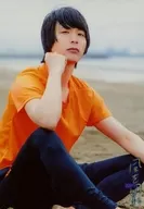 Shinsuke Sato / Whole Body, Costume Orange, Sitting, Right Facing, Right Jaw / Stage "Kaze Kiri 2019" Bromide
