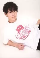 Takuya Mizoguchi / Upper Body, Costume White, T-Shirt, Lying Down, Background White / Stage "MONSTER LIVE season 2 ~ From this time, may I call myself Monstere? ~" Cast Bromide A