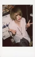 Axkey/AST / Knee-Up / Sitting / Costume Black / White Shirt / Both Hands Piece / Right Facing / Pair Of Legs / Right Hand Cigarette / Raw Cheki