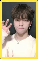 Stray Kids/Woojin / Bust Up / Costume White / Right Hand Par / Background Black / Frame Yellow / CD "Cle 2 : Yellow Wood" Enclosed Special QR Photo Card