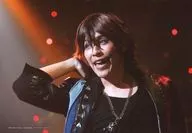 Keisuke Kaminaga (Tatsuo Sagara) / Live photo, horizontal, bust up, costume black, light blue, right shoulder, left eye, mouth opening, light red, orange / Majeste LIVE2019 "NEO ★ FES" LIVE Random Bromide