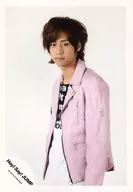 Hey! Say! JUMP / Hikaru Yaotome / Upper Body / Costume White / Pink Jacket / Left Facing / Background White / Official Official photo