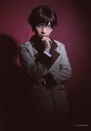 Kenta Yamanaka / Above-the-knee / Costume Gray / Right Hand Jaw / Background Red / Character Actor Shot / Stage 「 Rampo Kitan: Game of Laplace - The Fiend with Twenty Faces - 」 Bromide B