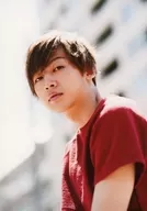 Seidai Kanai / Bust up / Costume red / Left facing / Outside / Camera looking down / "Seidai Kanai Birthday Event (?)" Bromide