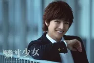 BOYS AND MEN / Takefumi Honda (Osamu Ujiie) / Horizontal ・ Bust up ・ Costume ・ Navy ・ White ・ Uniform ・ Facing right ・ Right arm handrail ・ Postcard size / DVD-Movie Match Girl's マッチショウジョ special Bromides