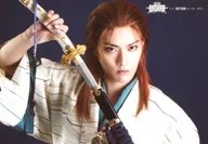 Kazumi Doi (Gensho) / Horizontal, Bust up, Right-handed Sword, Dark Blue Background, Character Chief Shot / Stage "BASARA Gaiden ~ KATANA Rainbow Story - Gingko ~" Bromide B