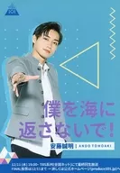 安藤诚明/膝上・校服灰色・右手伸展・・背景淡蓝色/家庭印花决赛选手PICK ME照片
