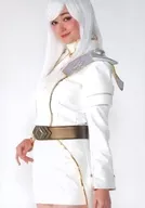 SE Rina Suzuki / Knee-High, Costume White, Gold, Left Facing, Right Hand Raised, Background White, Character Tomoshot / Stage Version "Earth Warrior Zero" 5th Performance ~ Princess of Marina ~