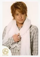 NEWS / Yuya Tegoshi / Upper Body / Costume Check Pattern Gray / Right Hand Stole / Treka Size / "Reprint Mini Photo" / 『 miniphoto 』 / NEWS 15th Anniversary