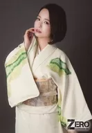 Yuki Mita (Kaoruko) / Upper Body, Kimono, Right Hand Cheek, Left Face, Gray Background, Character Tomoshot / Stage "ZERO Public Security Police Special Unit 『 Kiri 』" Random Bromide