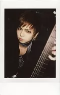 Weekend Distortion / Kousuke / Bust up / Costume black / Face left facing / Left-handed guitar / Background black / Raw Cheki
