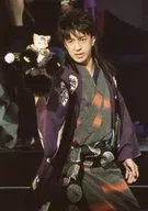 Hiroya Matsumoto (Yoshisuke) : Live Photo, Above the Knee, Costume Gray-Purple, Right Hand Lifting, Mouth Opening / Stage :' Shinigami Dukai no Kenjo - Chinkon 侠曲' Random Stage bromide