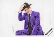 Travis Japan / Kaito Matsukura / Above-the-knee, sitting, costume purple, right hand cap, left hand bottom / Johnnys' ISLAND STORE goods off shot' 20 summer / official Official photo